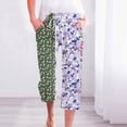 thumbnail image 2 of VEKDONE Womens Cotton Linen Capris Pants Print Capri Pant Purple L, 2 of 5