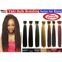 Yaki Bulk Braiding Hair, Human Hair Blend, Braids Hair Extensions for Twists, Hot Selling, Length 18", 2 packs Color #33