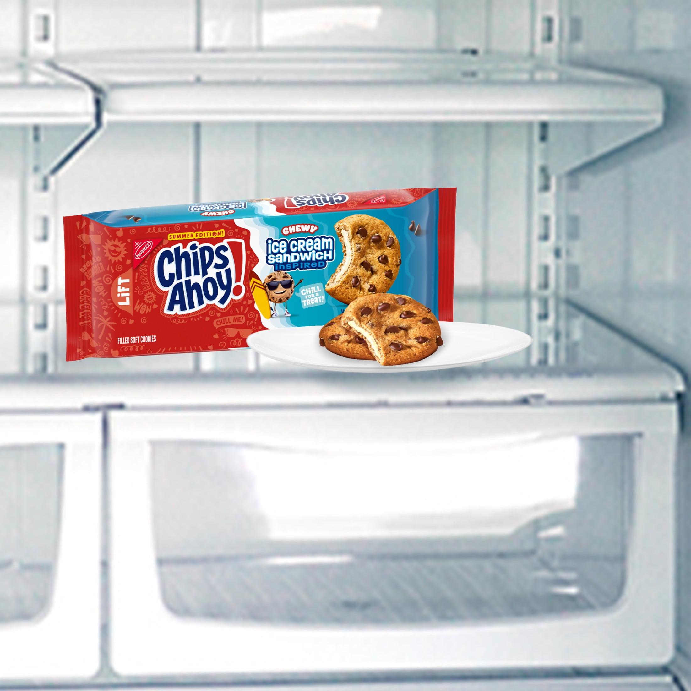 CHIPS AHOY! Chewy Ice Cream Sandwich-Inspired Chocolate Chip Cookies, Limited Edition, 9.9 oz