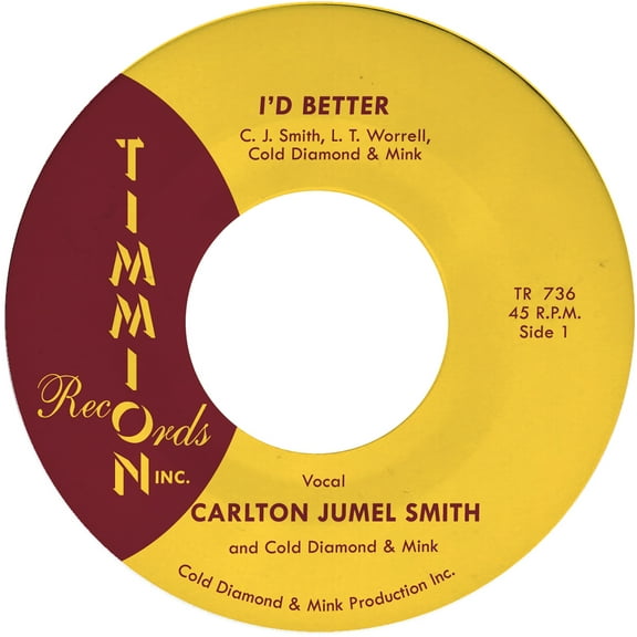 Carlton Jumel Smith - I'd Better/I'd Better (Instrumental) - Music & Performance - Vinyl [7-Inch]