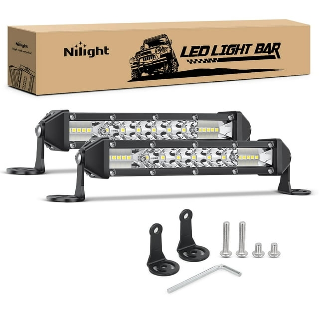 Barra de luces LED Nilight Slim, 7 pulgadas, 48 W, Spot Flood Combo