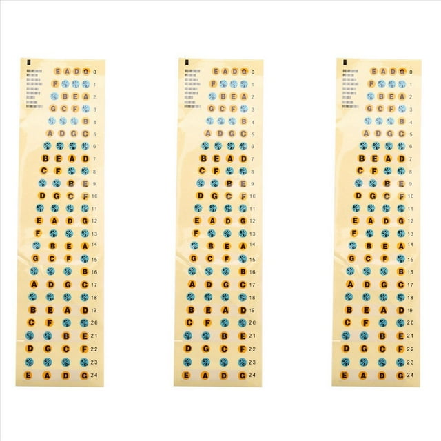 3X Adhesivos de Nota de Diapason de Guitarra Pegatina del Mapa de Trastes de Diapason para Practica de Aprendiz Principiante Adecuado 4 Bajo (Guitarra-Multicolor)