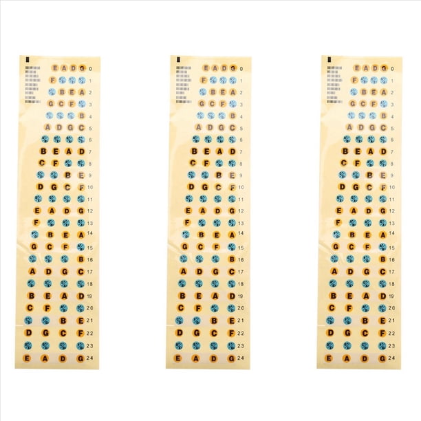 3X Adhesivos de Nota de Diapason de Guitarra Pegatina del Mapa de Trastes de Diapason para Practica de Aprendiz Principiante Adecuado 4 Bajo (Guitarra-Multicolor)