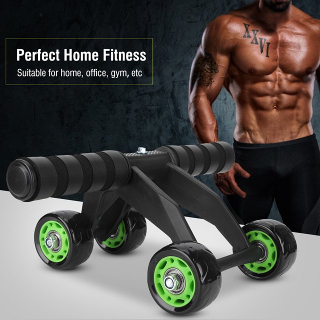 Rodillo Abdominal ANGGREK 4 Ruedas Fitness con Rodillera y Cuerda Elástica