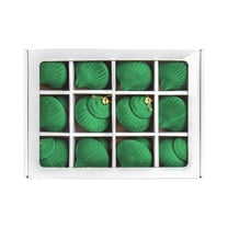 HomeDM 12Pcs Christmas Flocked Balls Ornaments, 2.36"/6CM Plastic Shatterproof Christmas Tree Ornaments Green Hanging Ornaments for Xmas Tree Decor, Fireplace Farmhouse Home Decor