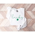 thumbnail image 3 of Lucky Sweatshirt, Clover Sweatshirt, St Patricks Day Sweatshirt, Saint Patrick's Pullover, Lucky Sweater, Clovers, Simple Holiday Sweater,, 3 of 4