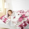 thumbnail image 4 of Manfei Kawaii Xmas Snowman Queen Comforter Set,Happy New Year Bedding Sets,Pink Splash Ink Bedding Comforter Set For Teens,Ultra Soft Home Decor Reversible,3-Piece, 4 of 8