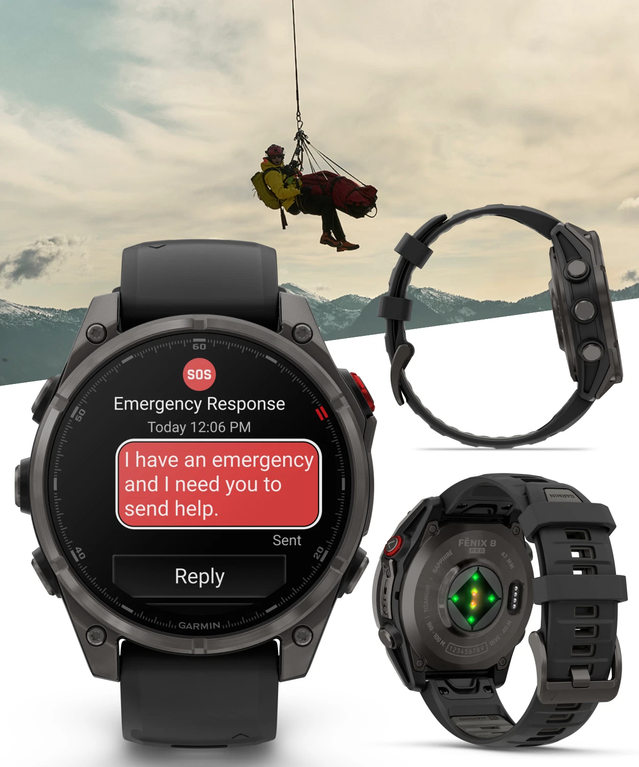 Garmin Fenix 8 Pro 47mm AMOLED Sapphire Premium Connected Multisport GPS Smartwatch, inReach, Carbon Gray DLC Titanium & Black/Pebble Gray Silicone Band w/ Wearable4U Black Earbuds Bundle