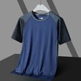 thumbnail image 4 of Shirts for Men short Sleeve Pack Round Neck Classic Tees Moisture-Wicking Undershirt Cotton Tops Summer Trendy Plain Short Sleeve (Blue,XXL), 4 of 4
