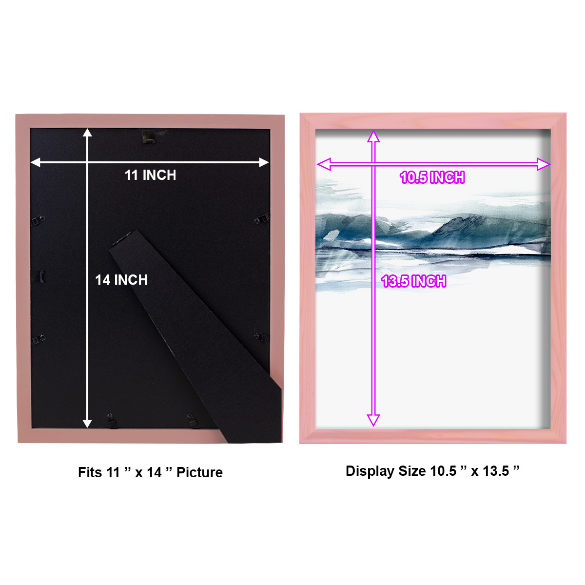 Stark Horizon I - Framed Print w/glass - Sunset Pink