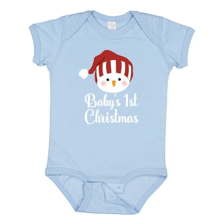 

Inktastic Babys 1st Christmas Snowman Gift Gift Baby Boy or Baby Girl Bodysuit