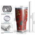 thumbnail image 6 of 30oz Red Christmas Gingerbread Man Pattern Tumblers Stainless Steel Tumbler with Lid and Straw,Vacuum Insulated Double Wall Travel Tumbler Cups Mug with Cleaning Brush for Coffee,Tea, 6 of 7