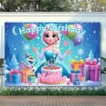 thumbnail image 3 of Happy birthday! Frozen background banner. Vibrant polyester decoration for classrooms and offices. The perfect gift for family and friends. Holiday background | Vibrant party banner, 3 of 9