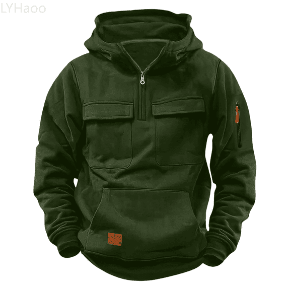 LYHaoo Hoodies For Boys Casual Quarter Zip Pullover Tractical Long Sleeve Outdoor Athletic Youth Sweathshirt Sports Hoodie School Hoodies Sweatshirts Sizes 5-6 Years(Green)