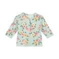 thumbnail image 4 of CCRFTGI Cute Shirts for Girls Size 7-8 Summer 3/4 Sleeve Button V Neck Floral Print Tee Tops Trendy Soft Lightweight Girls Clothes Basic T-Shirts Mint Green 9-10 Years, 4 of 4