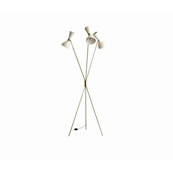 3 Arms Stilnovo Style Floor Lamp Light Mid Century Brass Sputnik light Fixture