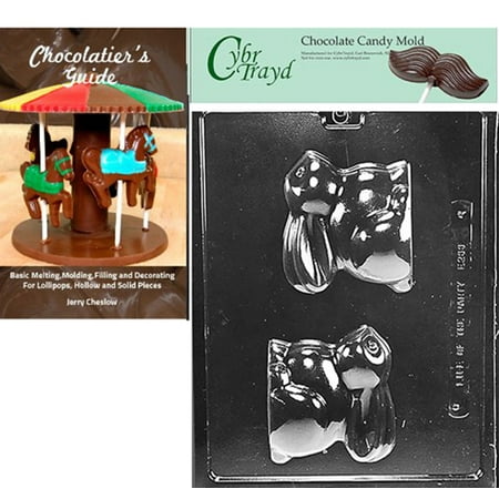 Chubby Bunny Tea - Cybrtrayd3D Chubby Bunny Easter Chocolate Candy Mold with Chocolatier's Guide Instructions Book Manual