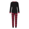 thumbnail image 3 of Hirigin Family Christmas Pajamas Matching Sets Elk Print Long Sleeve Round Neck Tops/Romper Plaid Trousers, 3 of 6