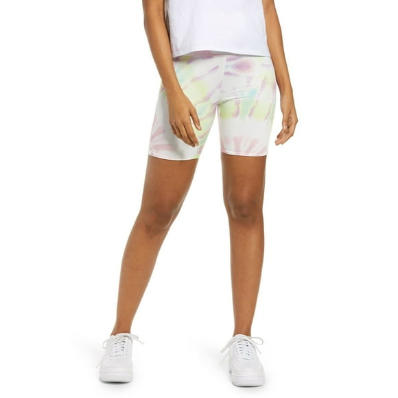 AFRM Lawson High Waist Bike Shorts Blanc Spiral Tie Dye Size S