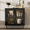 Black, variant on Sideboard Buffet Cabinet 32" Modern Storage Cabinet with Adjustable Shelf, Coffee Bar Cabinet with 2 Doors Acrylic for Living Room, Kitchen, Oak