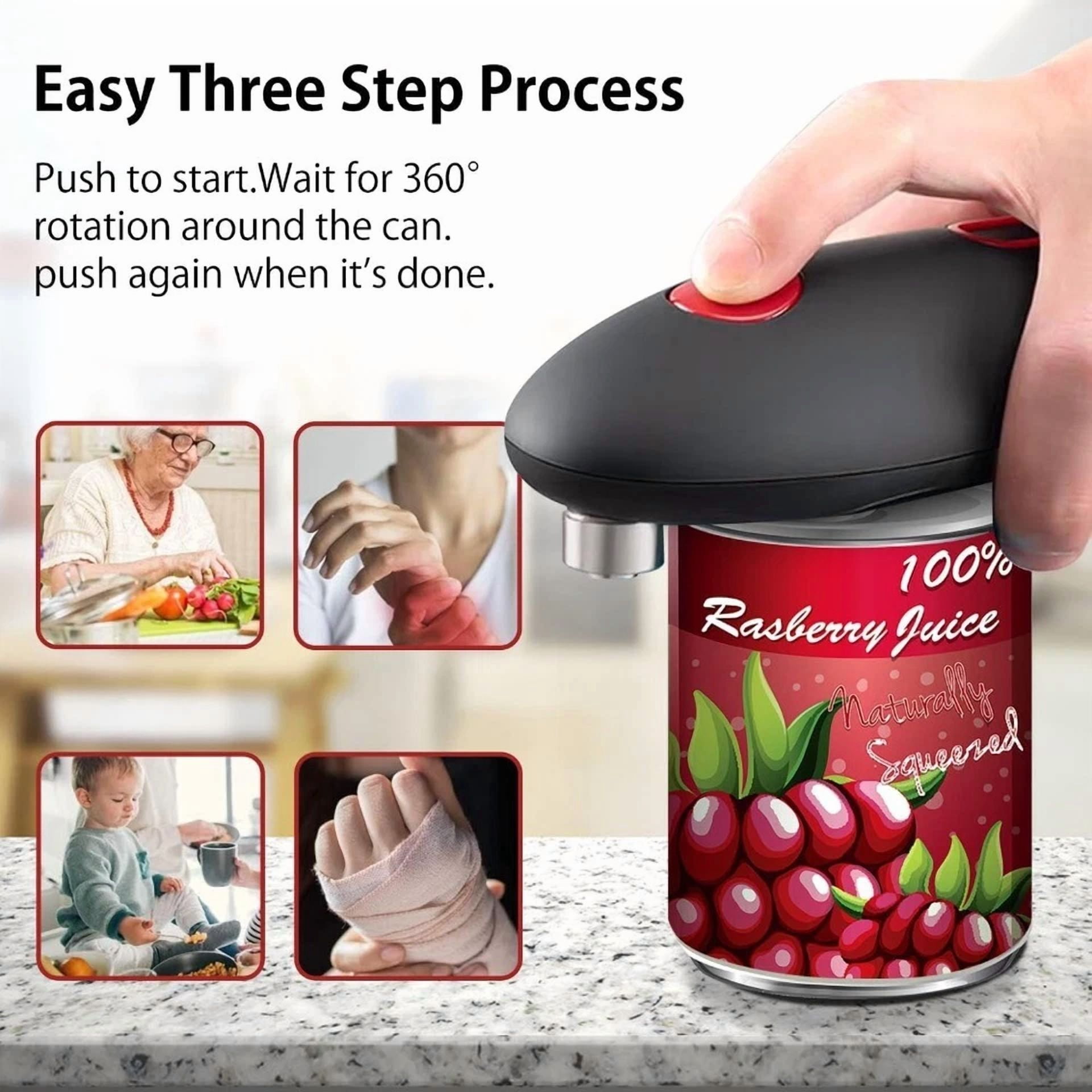 One Touch Electric Can Opener Fits Almost Can Sizes For Seniors With Arthritis