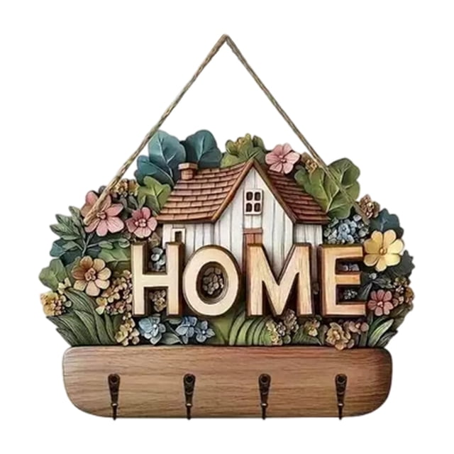 Stylish Key Holder Wall Mounted With Hooks Decorative Key Rack Organizer For Home Entryway Modern Design Beads for Doorways Rocks Decorations Decorative Beads Garland Rose Beads Curtains for Window