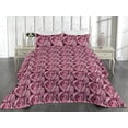 thumbnail image 2 of Ambesonne Floral Quilted Bedspread Set 3 Pcs, Roses Petals Spring Romance, King, Pink and Plum, 2 of 4