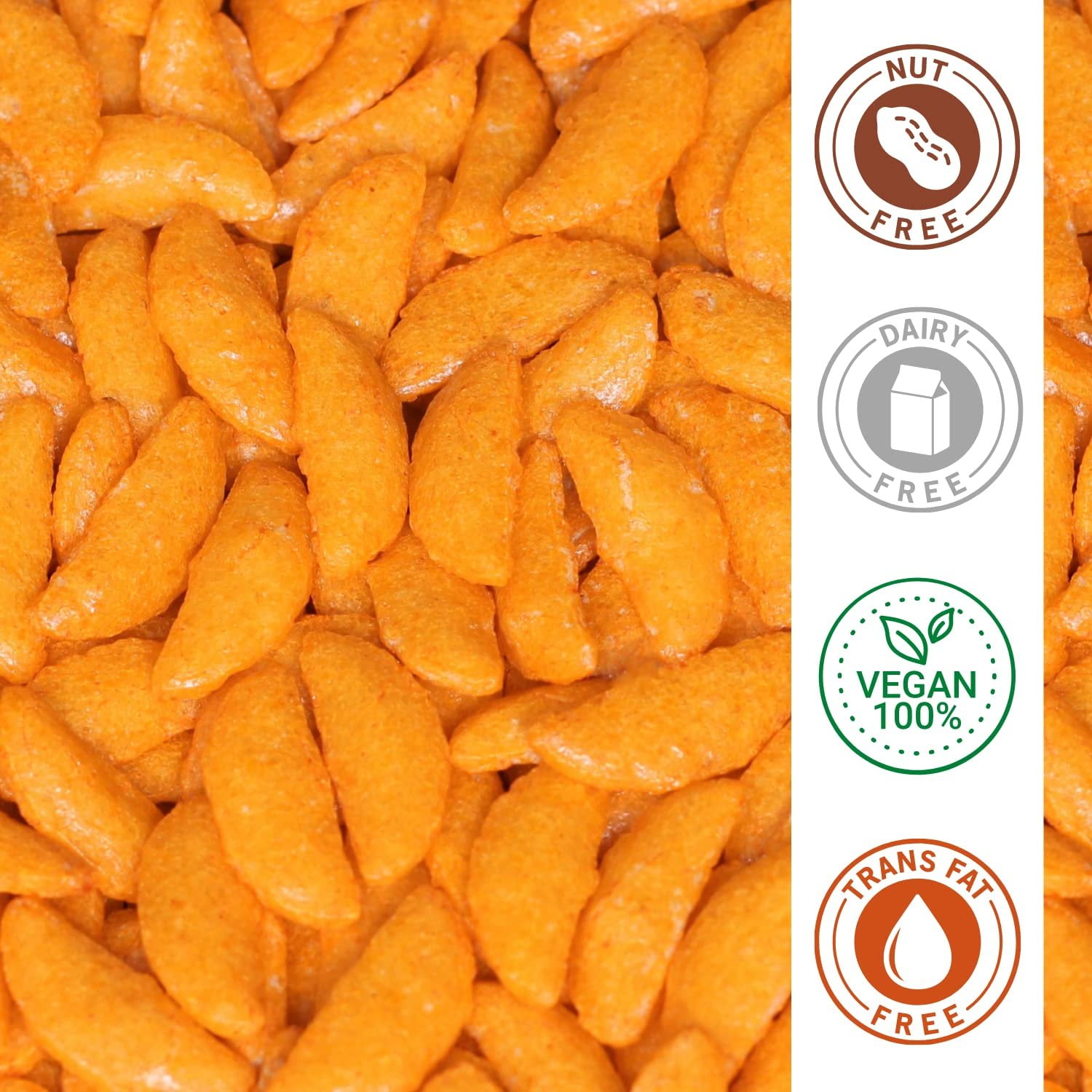 Oriental Chili Bits Rice Crackers  by Its Delish, 5 Lbs Bulk Bag  Crunchy and Spicy Asian Crescent Cracker Snack Bites - Awesome for Snacks and Salad Topping  Vegan & Kosher