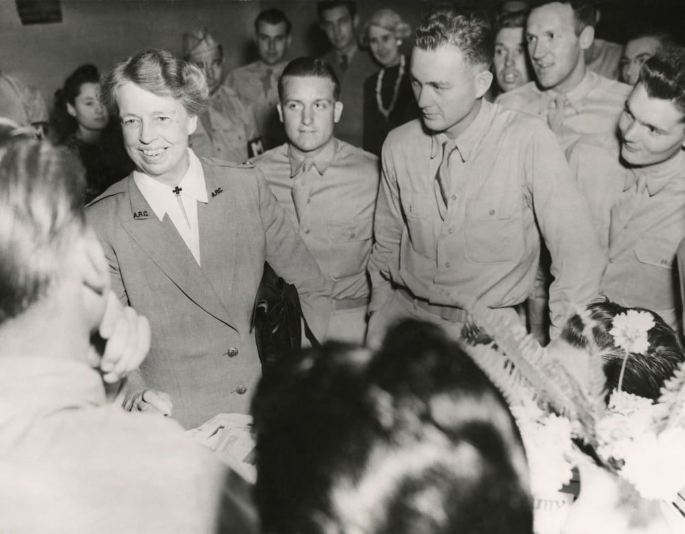 Eleanor Roosevelt Visiting Troops During Ww2. She Was At The Allied