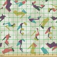 thumbnail image 2 of Modern Upholstery Fabric by the Yard, Colorful Heels and Woman Shoes with Circles Shapes and Dots, Decorative Fabric for DIY and Home Accents, Sea Blue Pale Eggplant and Coral by Ambesonne, 2 of 5