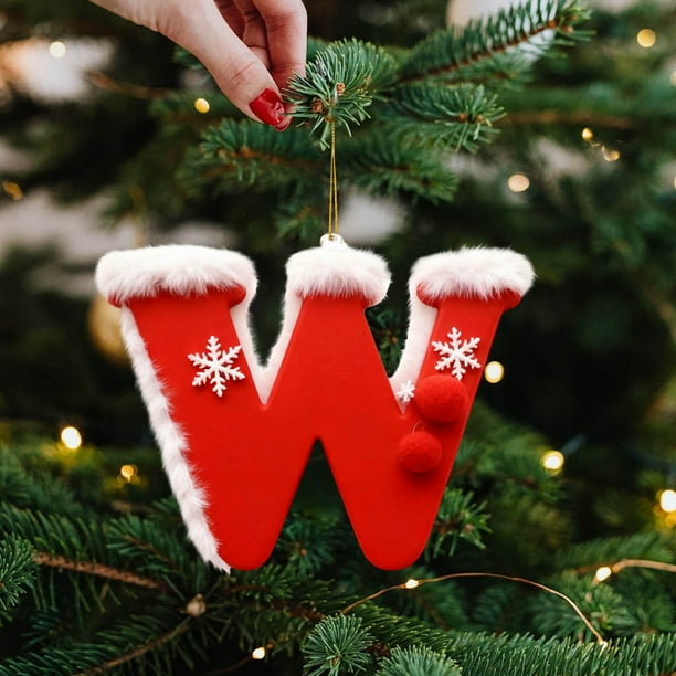Adornos navideños colgantes, 26 letras, adornos navideños colgantes, adornos navideños personalizados, decoración navideña, adornos navideños colgantes, adornos navideños para exteriores, decoraciones