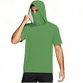 thumbnail image 5 of Fanxing Big and Tall Cooling Sun Shirts for Men with Hood Short Sleeve Lightweight Tees with Masks Fishing Hoodie Green,S, 5 of 9