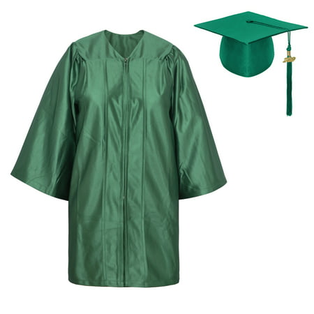 TopTie Unisex Kindergarten Kids Graduation Set Gown Cap Tassel 2019, Green