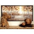thumbnail image 1 of DecMode Contemporary 28 x 55 inch textured fir wood and plastic trees and leaves framed canvas art, 1 of 3