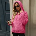 thumbnail image 4 of Sudadera con capucha y media cremallera holgada para mujer - Chaqueta informal y cómoda para el frío, 4 of 8