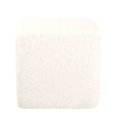 thumbnail image 3 of Cube Ottoman White Faux Fur: Upholstered Square Pouf, No Assembly, Spot Clean, 3 of 8