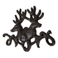 thumbnail image 6 of Forged Cast Iron Double Stag Deer Antlers Wall Hooks For Keys Leashes Scarves, 6 of 9