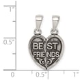 thumbnail image 5 of 925 Sterling Silver Antiqued Mini Best Friends Break Away Heart Shaped Pendant, 5 of 5