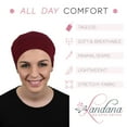 thumbnail image 3 of Landana Headscarves Women's Soft Cap Viscose Fabric Comfy Cancer Wig Liner & Hair Loss Cap-Burgundy, 3 of 5