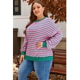 thumbnail image 6 of Redhotype Chic Pink Striped Sweater - Plus Size, Stay Cozy & Stylish!, 6 of 8