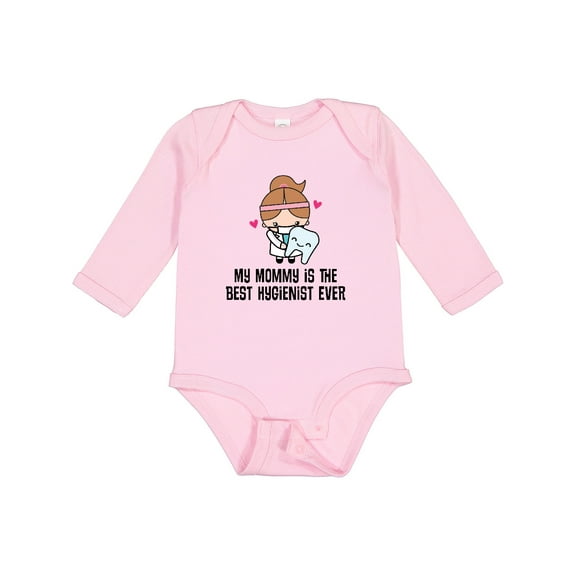 Inktastic Best Hygienist Ever Mommy Girls Long Sleeve Baby Bodysuit