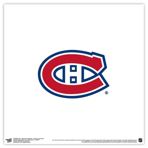 Gallery Pops NHL Montreal Canadiens - Primary Logo Mark Wall Art, Unframed Version, 12" x 12"