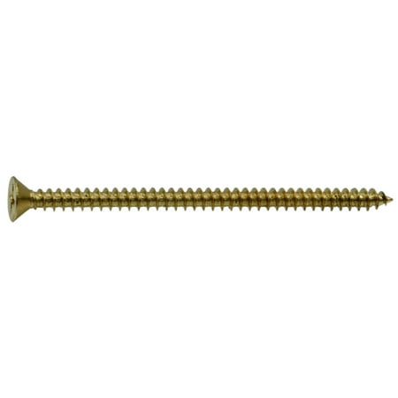 

#9 x 3 Brass Plated Steel Phillips Flat Head Hinge Screws (8 pcs.)