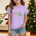 thumbnail image 2 of Ulanda Toddler Girl Christmas Shirt Kids Xmas Tshirt Cotton Short Sleeve Tee Top 2-10 Years (Light Purple, 13-14Years), 2 of 5