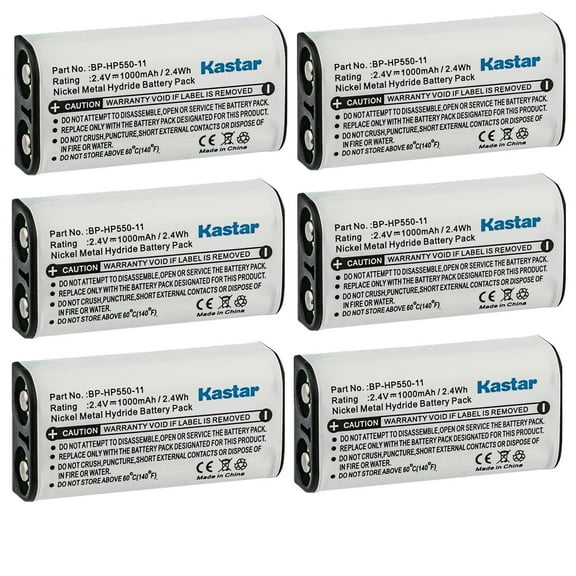 Kastar 6-Pack BP-HP550-11 2.4V 1000mAh Ni-MH Battery Replacement for Sony MDR-RF860RK MDRRF860RK, MDR-RF925 MDRRF925, MDR-RF925RK MDRRF925RK, MDR-RF970 MDRRF970, MDR-RF970RK MDRRF970RK Headphone