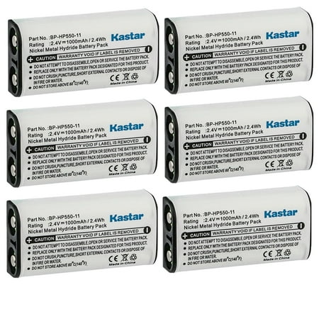 Kastar 6-Pack BP-HP550-11 2.4V 1000mAh Ni-MH Battery Replacement for Sony MDR-RF860RK MDRRF860RK  MDR-RF925 MDRRF925  MDR-RF925RK MDRRF925RK  MDR-RF970 MDRRF970  MDR-RF970RK MDRRF970RK Headphone price history on PriceWatchPro