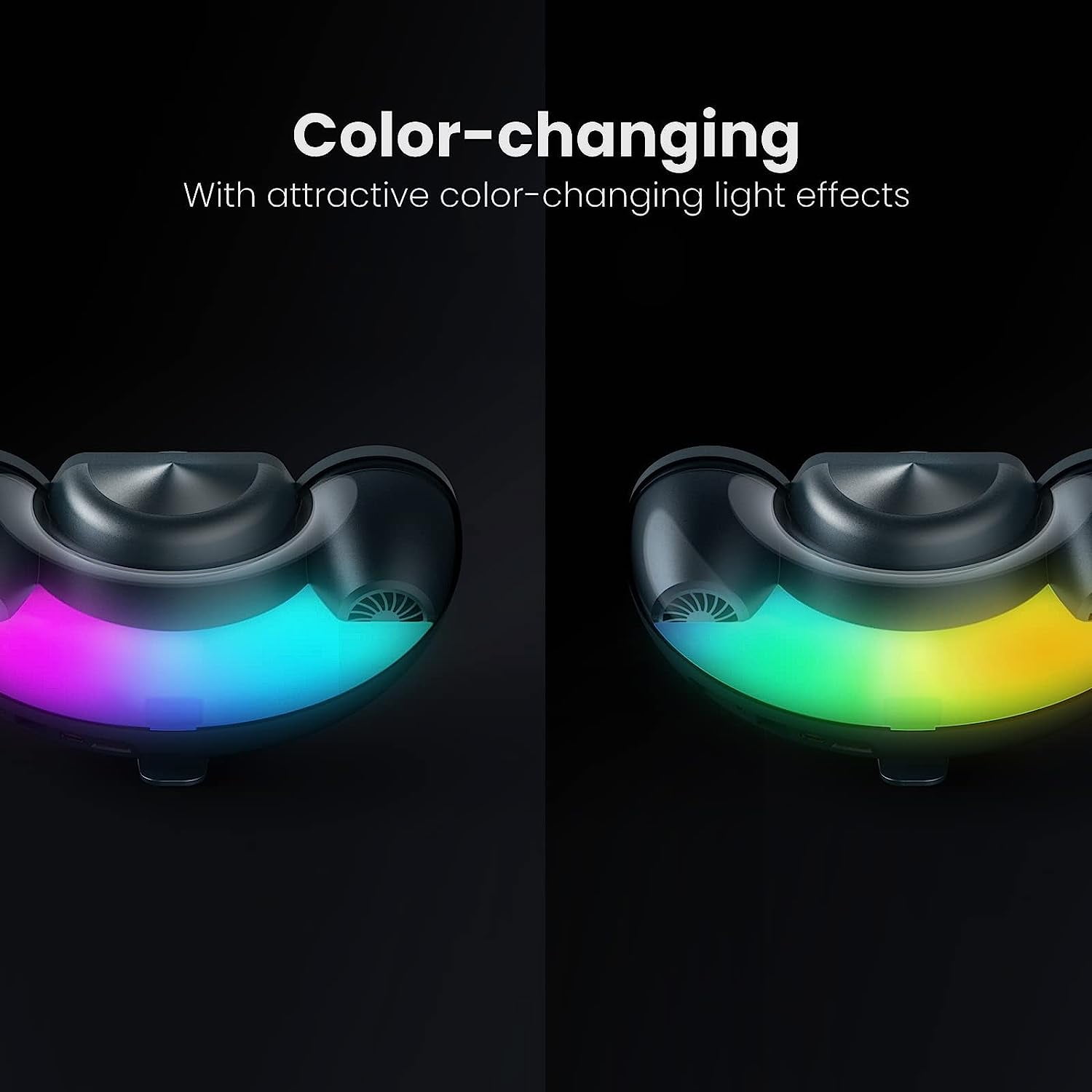Prociv Wireless Charging Bluetooth Speaker, Multifunctional Wireless Charging Alarm Clock Audio Dimmable LED Night Light Display USB Charger for Bedrooms Office Luminous Blue