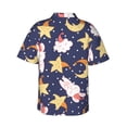 thumbnail image 3 of Good Night Rabbit And Star Hawaiian Shirts For Men, Summer Short-Sleeve Relaxed-Fit Button-Down Shirts Large, 3 of 9