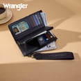 thumbnail image 2 of Wrangler Womens Wallet Small Rfid Blocking Wristlet Wallets Cute Bifold Ladies Wallet with Zipper Pocket, Daisy-Black, 2 of 6