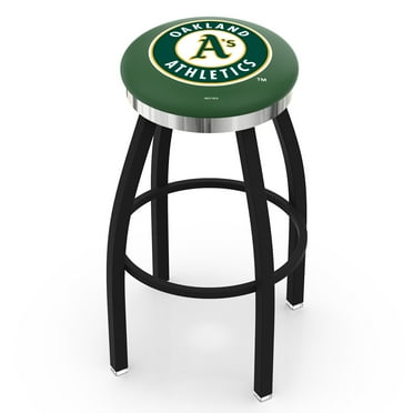 25" L7C3C - Chrome Double Ring Boston College Swivel Bar Stool with 2.5" Ribbed Accent Ring by Holland Bar Stool Company